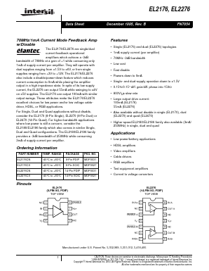 EL2176CN Datasheet PDF Elantec -> Intersil
