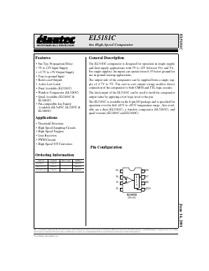 EL5181CS Datasheet PDF Elantec -> Intersil