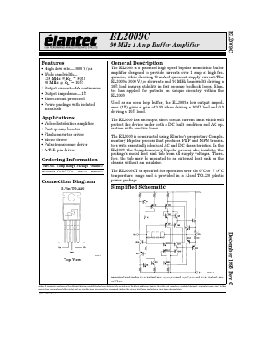 EL2009CT Datasheet PDF Elantec -> Intersil