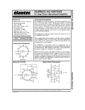 8508701ZX Datasheet PDF Elantec -> Intersil