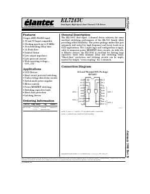 EL7243C Datasheet PDF Elantec -> Intersil