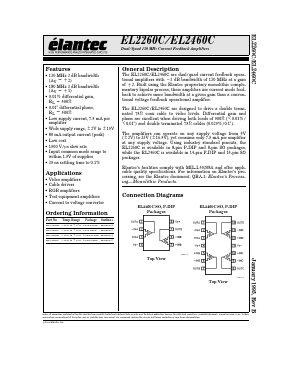 EL2260CN Datasheet PDF Elantec -> Intersil