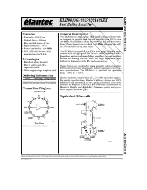 ELH0033G Datasheet PDF Elantec -> Intersil