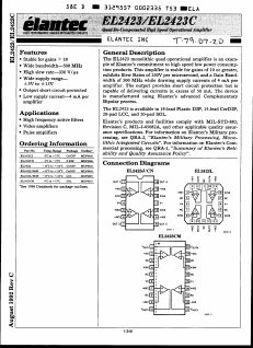 EL2423J/883B Datasheet PDF Elantec -> Intersil