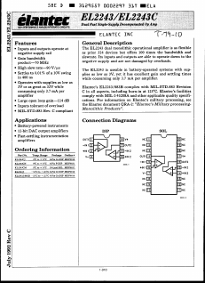 EL2243 Datasheet PDF Elantec -> Intersil