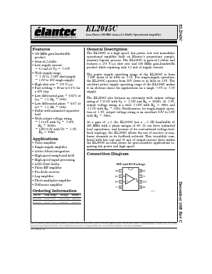 EL2045CN Datasheet PDF Elantec -> Intersil