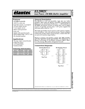 EL2002ACN Datasheet PDF Elantec -> Intersil
