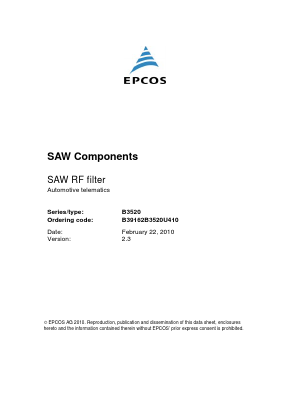 B3520 Datasheet PDF EPCOS AG