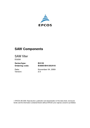 B4130 Datasheet PDF EPCOS AG