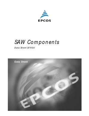B7630 Datasheet PDF EPCOS AG