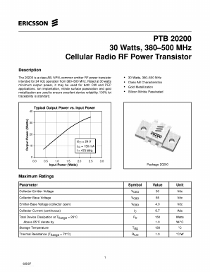 PTB20200 Datasheet PDF Ericsson 