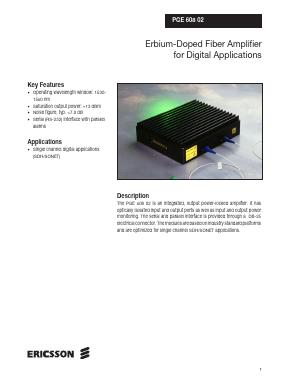 PGE60802 Datasheet PDF Ericsson 