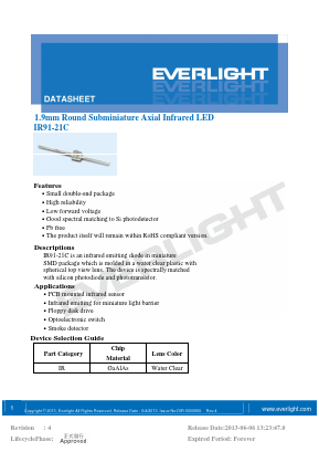 IR91-21C Datasheet PDF EVERLIGHT