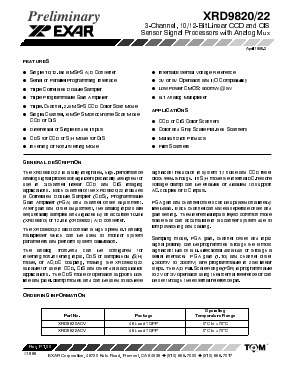XRD9822 Datasheet PDF Exar Corporation