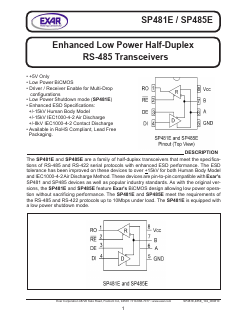 SP481EEP-L Datasheet PDF Exar Corporation