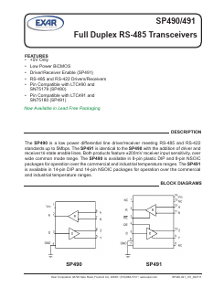 SP491EN-L/TR Datasheet PDF Exar Corporation