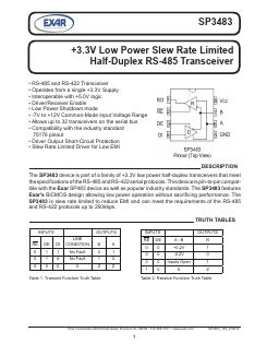 SP3483CN-L/TR Datasheet PDF Exar Corporation