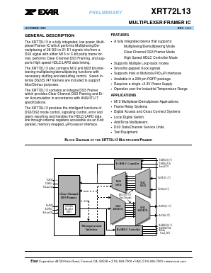 XRT72L13IQ208 Datasheet PDF Exar Corporation