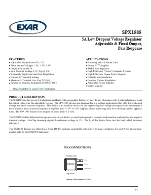 SPX1585 Datasheet PDF Exar Corporation