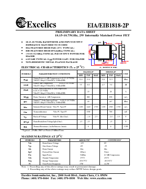 EIB1818-2P Datasheet PDF Excelics Semiconductor, Inc.