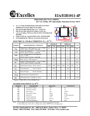 EIB1011-4P Datasheet PDF Excelics Semiconductor, Inc.