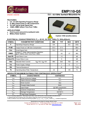 EMP110-Q5 Datasheet PDF Excelics Semiconductor, Inc.