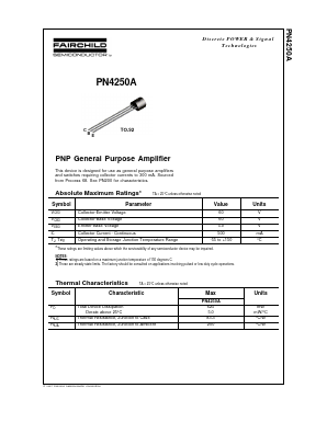 PN4250A Datasheet PDF Fairchild Semiconductor