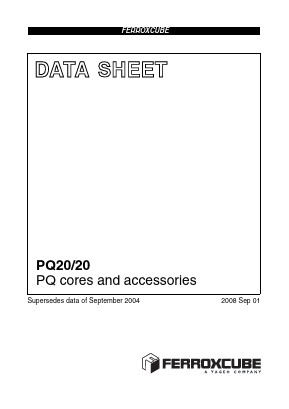 PQ20-3F3-A250 Datasheet PDF Ferroxcube International Holding B.V.