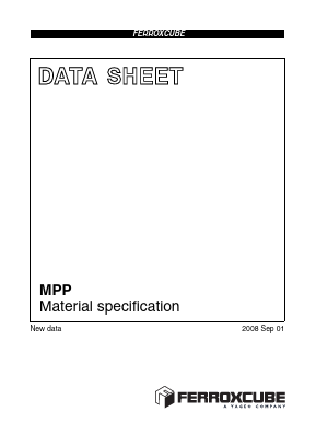MPP Datasheet PDF Ferroxcube International Holding B.V.