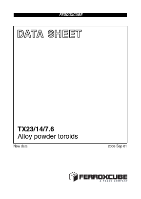 TX23/7.6-H2-A106 Datasheet PDF Ferroxcube International Holding B.V.