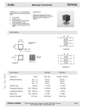 TEW4532-1 Datasheet PDF Filtran LTD