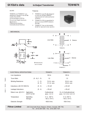 TEW4974 Datasheet PDF Filtran LTD