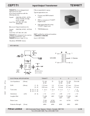 TEW4977-3 Datasheet PDF Filtran LTD