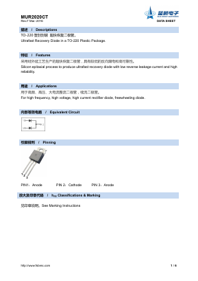 MUR2020CT Datasheet PDF Foshan Blue Rocket Electronics Co.,Ltd.