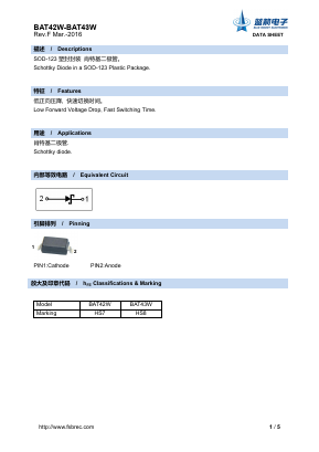BAT42W Datasheet PDF Foshan Blue Rocket Electronics Co.,Ltd.
