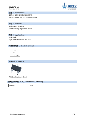 MMBD914 Datasheet PDF Foshan Blue Rocket Electronics Co.,Ltd.