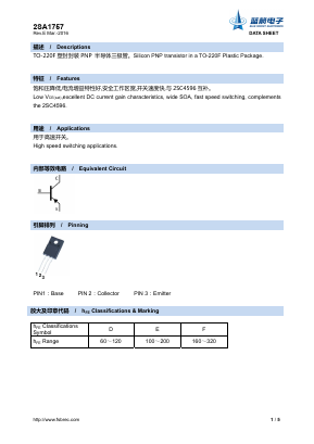 A1757 Datasheet PDF Foshan Blue Rocket Electronics Co.,Ltd.
