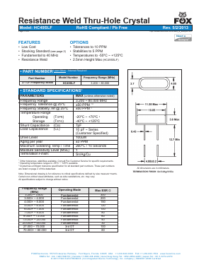 HC49SLF Datasheet PDF Fox Electronics