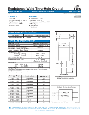 FOXLF040A Datasheet PDF Fox Electronics