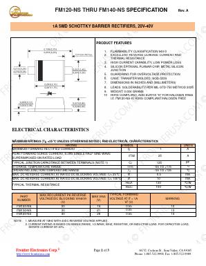 FM120-NS Datasheet PDF Frontier Electronics.