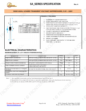 SA5.0(C)A Datasheet PDF Frontier Electronics.