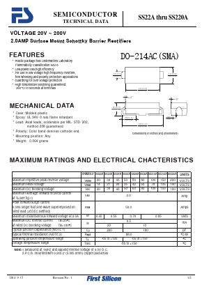 SS22A Datasheet PDF First Silicon Co., Ltd