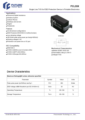 FCL33X-50PF Datasheet PDF FutureWafer Tech Co.,Ltd