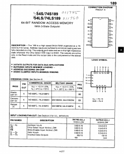 54S189DM Datasheet PDF Fairchild Semiconductor