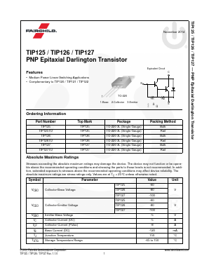 TIP126 Datasheet PDF Fairchild Semiconductor