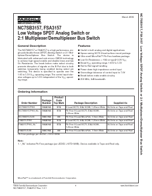 FSA3157P6X-NL Datasheet PDF Fairchild Semiconductor