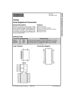 74F543SPC Datasheet PDF Fairchild Semiconductor