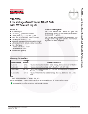 74LCX00M Datasheet PDF Fairchild Semiconductor