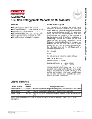 74VHC221A Datasheet PDF Fairchild Semiconductor