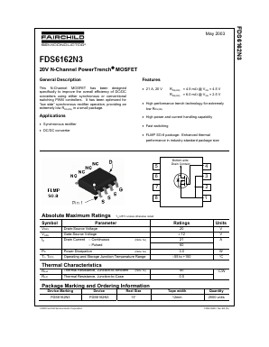 FDS6162N3 Datasheet PDF Fairchild Semiconductor